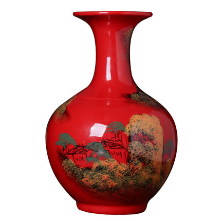 Náhradní porcelán pro Jahrriesnge red landscape vase cna1352 